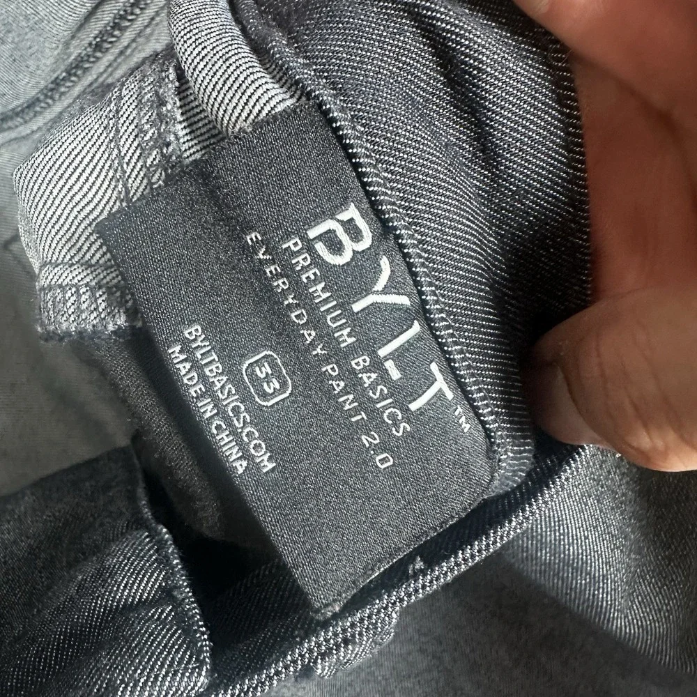 BYLT Pants Mens 33x30 Heathered Black Everyday 2.0 Chino Stretch Zip Pocket EUC